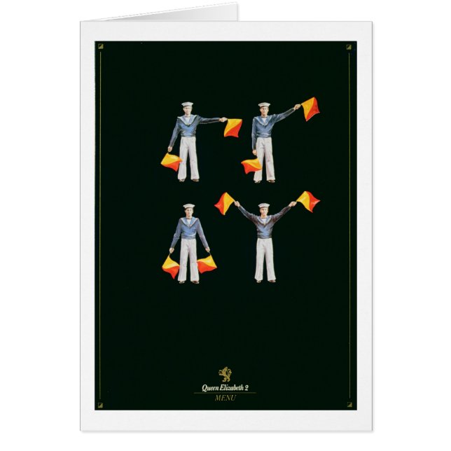 Cubierta del menú a bordo del QE2 (litho del (Frente)