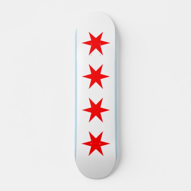 Cubierta del monopatín de la bandera de Chicago (Anverso )