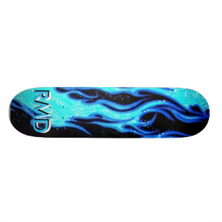 Cubierta EXTREMA del monopatín de la llama azul