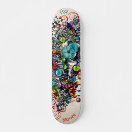 Cubierta floral de graffiti para skateboard