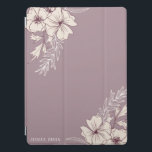 Cubierta inteligente para iPad floral crema modern<br><div class="desc">Nuestra colección moderna incluye ciruela clara y fondo crema con esténcil botánico. El diseño moderno y el tipo de letra serif aportan elegancia a esta suite. Envíe invitaciones que son imposibles de resistir o decorar su casa y oficina con modernos objetos florales. Muchas cosas para mezclar y coincidir en esta...</div>