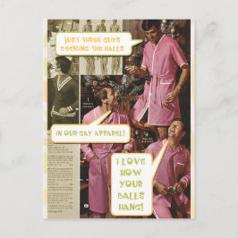 Cubierta la postal divertida de Navidad del gay de