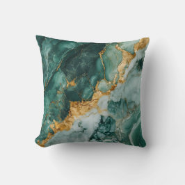 Cubierta lujosa de almohada de mármol verde esmera