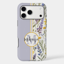 Cubierta Monograma Floral para iPhone - amarillo A