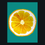 Cubierta original de limón de arte pop<br><div class="desc">Un lindo y colorido rebanado de limón amarillo de una pintura original de la artista Sacha Grossel. Esta gran fruta de estilo pop art es amarilla y muy brillante y colorida sobre un fondo de color verde azulado azul a medida. Excéntrico y original.</div>