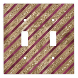 Cubierta Para Interruptor Bandas Purpurinas de oro de Borgoña