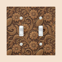 Cuero Falso Vintage con Aspecto Labrado Floral