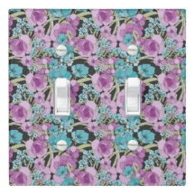 Elegante patrón floral Púrpura Púrpura Negro Backg