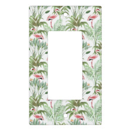 Cubierta Para Interruptor Flamencos rosados tropicales