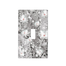 Flor rosa blanca invierno floral gris