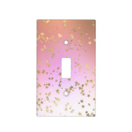 Cubierta Para Interruptor Gradiente de oro púrpura de melocotón con patrón e