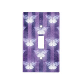 Cubierta Para Interruptor Moda blanco morado estriado patrón místico