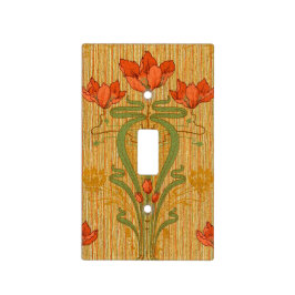 Cubierta Para Interruptor Noveau elegante flores de adormidera floral victor