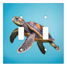 Tortuga Marina Colorida Nadando Bajo el Agua