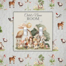 Watercolor Whimsical Farm Animals