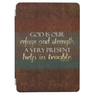 Cubierta Para iPad Air Dios es nuestro verso cristiano Brown/oro de la