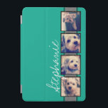 Cubierta Para iPad Mini Collage de fotos con nombre personalizado verde es<br><div class="desc">¡Usa fotos con marcos en este! Añade tus fotos favoritas a esta tira para un divertido guardián de la memoria. Una forma artística de mostrar tus mejores fotos para compartir fotos.</div>