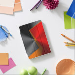 Cubierta Para iPad Mini Diseño geométrico metálico negro rojo y Naranja<br><div class="desc">Diseño de formas geométricas geométricas geométricas de color rojo negro y naranja con monograma personalizado.</div>