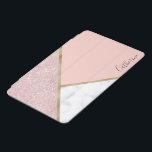 Cubierta Para iPad Mini Elegante mármol blanco rosa dorado purpurina geomé<br><div class="desc">Diseño geométrico elegante con purpurina de oro falso rosa,  oro y mármol blanco.</div>