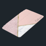 Cubierta Para iPad Mini Elegante mármol blanco rosa dorado purpurina geomé<br><div class="desc">Diseño geométrico elegante con purpurina de oro falso rosa,  oro y mármol blanco.</div>