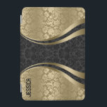 Cubierta Para iPad Mini Elegantes Damascos Florales De Tonos Negros Y Oro<br><div class="desc">Elegante patrón de damasquinados florales de color negro y oro vintage. Monograma personalizado. Si necesita ayuda para personalizar alguno de mis diseños,  póngase en contacto con el diseñador ArtOnWear. Formato de texto gratuito con ayuda en directo disponible bajo petición.</div>