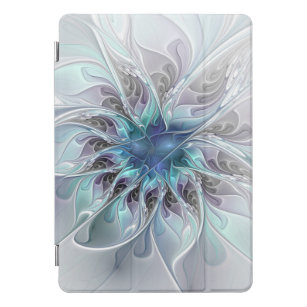Cubierta Para iPad Pro Flor Fractal Moderna Con Azul