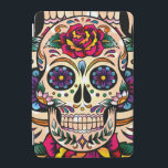 Cubierta Para iPad Mini Flores y Rosas de cráneo de azúcar retro coloridas<br><div class="desc">Calavera de azúcar colorida con flores retro y rosas.</div>