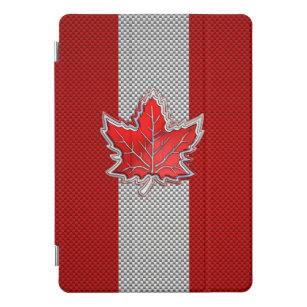 Cubierta Para iPad Pro Hoja de arce roja canadiense en estilo de la fibra