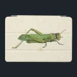 Cubierta Para iPad Mini Impresión bordeada del pastor verde<br><div class="desc">Esta impresión de cal bordeada tiene un saltamontes verde sobre un fondo crema. Un original de Vision Studio,  esto sería un gran regalo para el insecto o amante de la naturaleza en su vida!</div>