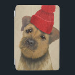 Cubierta Para iPad Mini La frontera Terrier con rojo Bobble el gorra<br><div class="desc">Mascotas</div>