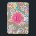 Cubierta Para iPad Mini Monograma Bohemian Paisley Personalizado<br><div class="desc">Añade un toque de encanto boho a tu equipo con este estuche de colores paisley iPad dibujado a mano. Con un intrincado y artístico patrón paisajístico bohemio, este funda le aporta un aspecto vibrante y elegante a su tablet. Personalizar con su nombre o sus iniciales en monograma para un toque...</div>