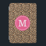 Cubierta Para iPad Mini Monograma del Personalizado de impresión rosa y le<br><div class="desc">El estuche para iPad preppy de moda presenta un patrón de impresión animal leopardo moderno, personalizado con el nombre personalizado de su monograma en un marco de círculo punteado. Haga clic en Personalizar para cambiar los tipos de letra y los colores de los monogramas y crear uno propio de un...</div>