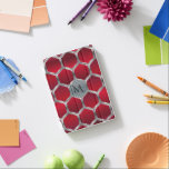 Cubierta Para iPad Mini Patrón geométrico GR2 de plata roja y metálica<br><div class="desc">Elegante diseño geométrico poligonal rojo y gris plateado con monograma personalizado.</div>