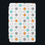 Cubierta Para iPad Mini Puntos retro y portada para iPad iPad mini Starbur<br><div class="desc">Este personalizable Retro Dots and Starbursts iPad Mini Cover tiene un diseño (Espéralo) de una cuadrícula de puntos de color y starbursts. Los puntos blancos, grises y naranjas, inspirados en el turquesa vintage, están separados por estrenos grises kitsch que forman un patrón geométrico. Personalizar el color de fondo de este...</div>