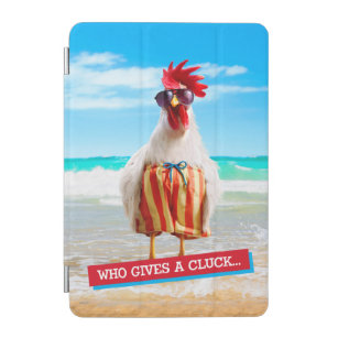 Cubierta Para iPad Mini Tipo Chillin del gallo en la playa en troncos de