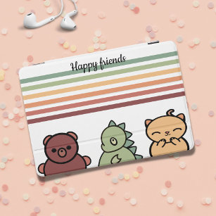 Cubierta Para iPad Pro Amigos del gato dragón de oso dulce en tonos neutr