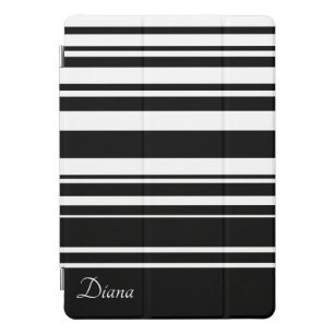 Cubierta Para iPad Pro Black White Stripes Line Bald Pattern Nombre moder