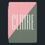 Cubierta Para iPad Pro Bloque de color geométrico Nombre personalizado ve<br><div class="desc">Cubierta para iPad Pro del nombre personalizado verde rosado del bloque de color geométrico</div>