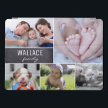 Cubierta Para iPad Pro Bloque de pizarra para collage de fotos familiares<br><div class="desc">Proteja su funda de tablet y elija sus fotos más queridas para cubrir este diseño. Personalizar fácilmente las imágenes, el nombre de la familia. Disfrute de presentar al funda de la tableta con fotos de momentos especiales con familia, hijos, mascotas, boda, compromiso, abuelos y más. La pizarra le da un...</div>