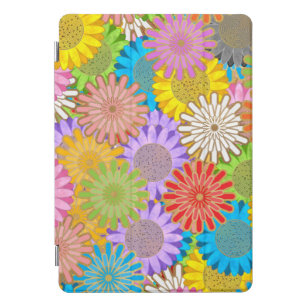 Cubierta Para iPad Pro Bright Colorful Busy Chaotic Hippy Flower Pattern