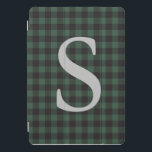 Cubierta Para iPad Pro Búfalo negro clásico Tartan Plaid Monograma<br><div class="desc">Búfalo negro clásico Tartán Plaid Vintage Monograma Funda</div>