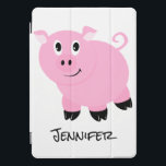 Cubierta Para iPad Pro Cerditos lindos personalizados del cerdo rosado de<br><div class="desc">Cubierta elegante personalizada del cerdo de los niños del iPad animal lindo rosado de los cerditos. Un pequeño modelo dulce del cerdo del dibujo animado en blanco y negro rosados. Tema animal del corral de la diversión para accesorios electrónicos de las niñas.</div>