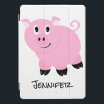 Cubierta Para iPad Pro Cerditos lindos personalizados del cerdo rosado de<br><div class="desc">Cubierta elegante personalizada del cerdo de los niños del iPad animal lindo rosado de los cerditos. Un pequeño modelo dulce del cerdo del dibujo animado en blanco y negro rosados. Tema animal del corral de la diversión para accesorios electrónicos de las niñas.</div>