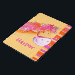 Cubierta Para iPad Pro Chicas de naranja rosado con nombre ipad smart cov<br><div class="desc">Funda de folio de ipad diseñado originalmente para chicas de equitación y ponis. Personalizar con el nombre de su elección. Actualmente se lee Harper. Pony acuarela arte y diseño de Sarah Trett.</div>