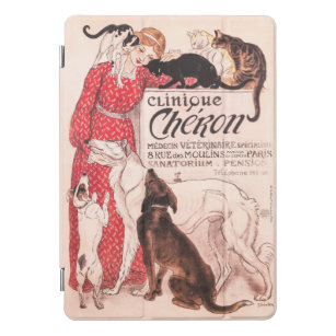 Cubierta Para iPad Pro Clinique Cheron Vintage Dog Cat Steinlen Poster