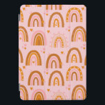 Cubierta Para iPad Pro Cute patrón de corazón arcoiris de Boho en Naranja<br><div class="desc">Patrón de corazón arcoiris de boho en Funda de tableta Naranja rosa</div>
