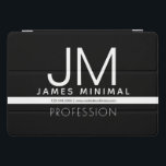 Cubierta Para iPad Pro Diseño minimo profesional moderno | Blanco y negro<br><div class="desc">Plantilla de diseño moderna y completamente personalizable. ¡Edita lo que quieras!</div>
