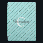 Cubierta Para iPad Pro Divertido Verde azulado Turquesa Azul Purpurina Ba<br><div class="desc">Fundición Verde azulada de las franjas Purpurina azul turquesa Azul Bandas Monograma con franjas purpurinas turquesa verde azuladas y espacio para su monograma y nombre personalizado. Fácil de personalizar con texto, fuentes y colores. Creado por el diseñador Zazzle pro BK Thompson © exclusivamente para Cedar y String; por favor contáctenos...</div>