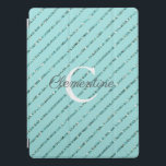 Cubierta Para iPad Pro Divertido Verde azulado Turquesa Azul Purpurina Ba<br><div class="desc">Fundición Verde azulada de las franjas Purpurina azul turquesa Azul Bandas Monograma con franjas purpurinas turquesa verde azuladas y espacio para su monograma y nombre personalizado. Fácil de personalizar con texto, fuentes y colores. Creado por el diseñador Zazzle pro BK Thompson © exclusivamente para Cedar y String; por favor contáctenos...</div>