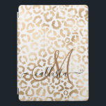 Cubierta Para iPad Pro Elegante animal de leopardo blanco de oro<br><div class="desc">Este elegante animal de moda es perfecto para la moderna moda y elegante. Tiene un patrón de leopardo de Relieve metalizado de oro falso dibujado a mano encima de un simple fondo blanco. Que se puede cambiar haciendo clic en las opciones del personalizar. Es un diseño lujoso y elegante de...</div>